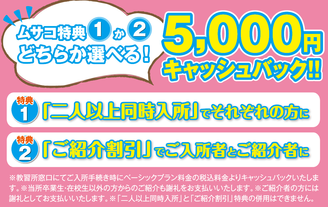 5000円キャッシュバック特典