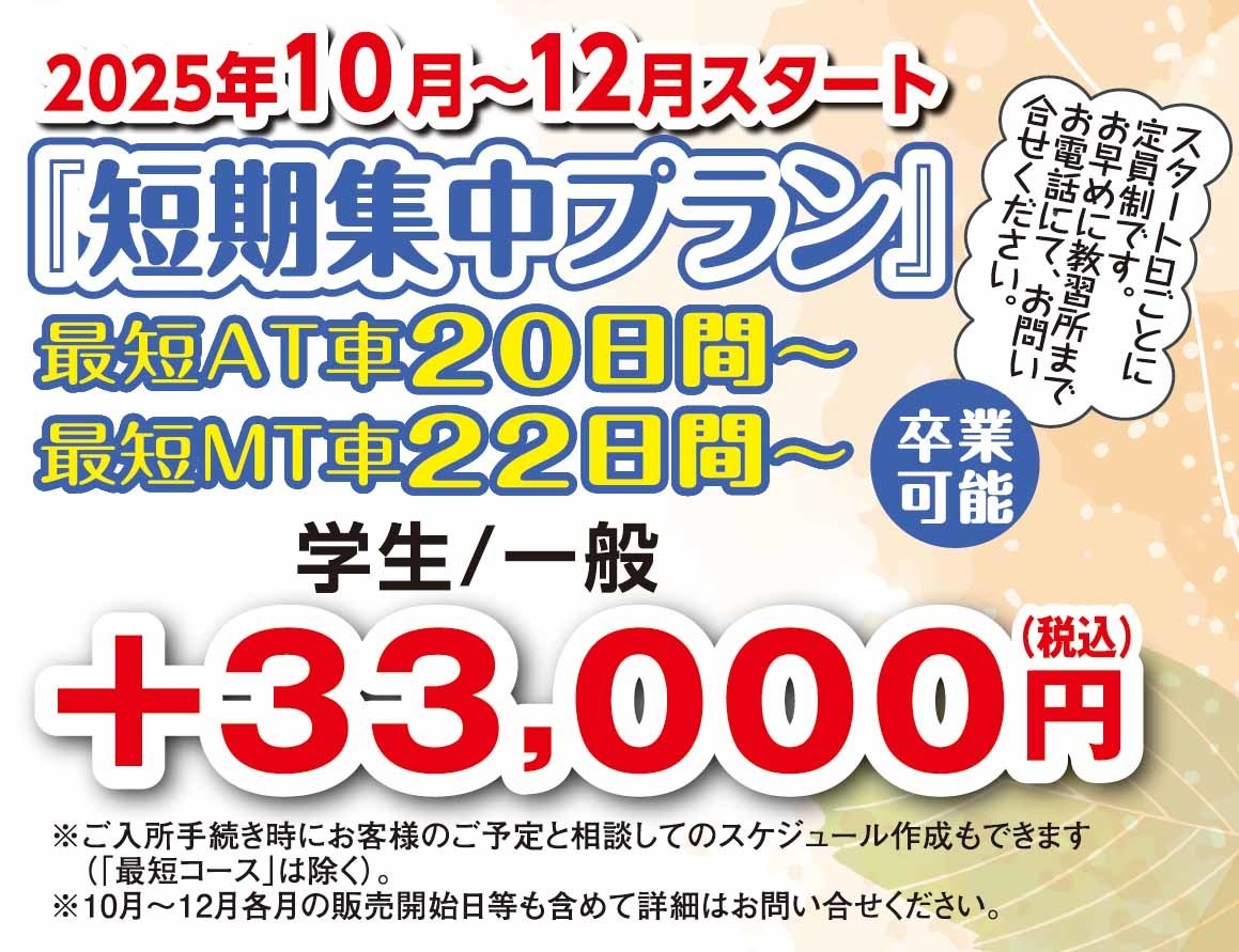 短期集中プラン料金