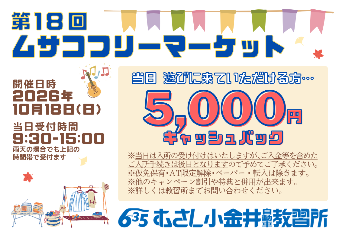 フリマ開催記念5,000円キャッシュバック
